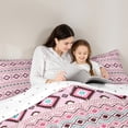 thumbnail image 5 of Homewish Ancient Bohemain Aztec Full Size Comforter Sets,Rustic Western Tribal Bedding Comforter Set,Pink Vintage Geometric Bedding Sets For Kids,Luxury Bedroom Decor Reversible,3-Piece, 5 of 8