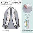 thumbnail image 5 of Multicolor Cat and Heart White Backpack for School, Cute School Bag with Adjustable Shoulder Straps and Padded Back, 15.3"x11"x6.7", 5 of 5