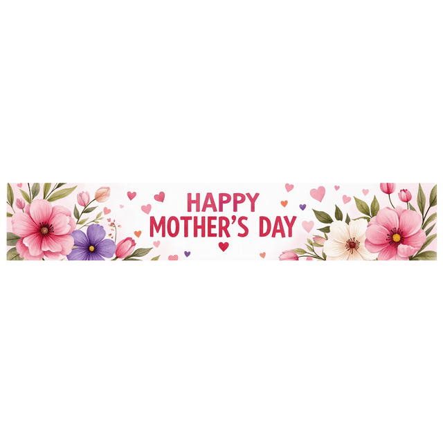 Pink Floral Mother's Day Background Backdrop Banner Party Decoration Photo Props Event Supplies Celebration Decor Happy Mother's Day Decorations