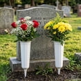 thumbnail image 5 of olkpmnmk Artificial Cemetery Flowers, Realistic Grave Flowers, Artificial Rose Bouquets, Memorial Rose Flowers, UV Resistant Memorial Day Flowers for Cemetery Headstones Gravesites Decoration, 5 of 9
