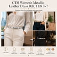 thumbnail image 4 of CTM  1 1/8 Inch Wide Leather Metallic Dress Belt (Pack of 2 Colors) (Women), 4 of 4