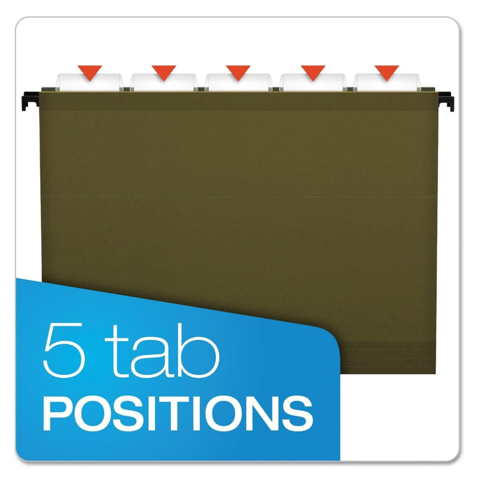 Hanging File Folders Letter Size - SureHook Reinforced 2 Inch Expansion - Standard Green 1/5 Cut - 20 Pack - Heavy Duty File Folders for Office & Home