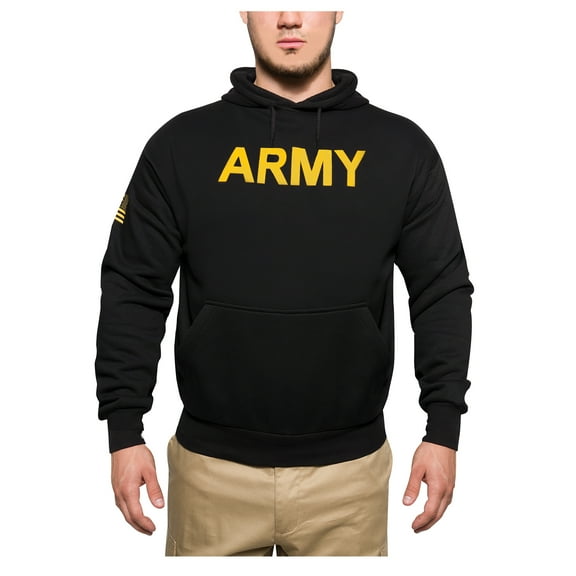 Rothco 20728 Army Printed Pullover Hoodie, Black - Extra Large