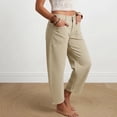 thumbnail image 4 of Karymi Jean Shorts Solid Single Button Zipper Fly High Waist Barrel Cropped Pants, Front Patch Pocket Loose Curved Wide Leg Trousers Sweatpants Women, 4 of 7