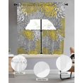 thumbnail image 2 of Yellow Gray Floral Swag Curtains for Living Room/Bedroom Windows, Farmhouse Retro Abstract Flowers Art Kitchen Curtains and Valances Set 36 Inch Length, Light Filtering Swags Valance Curtain Panels, 2 of 5