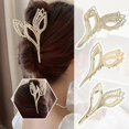thumbnail image 4 of Élégantes Griffes de Cheveux Tulipe Couvre-Chef pour Femmes Filles Griffe S6 Pince Queue de Cheval, 4 of 8