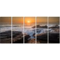 thumbnail image 2 of Sunset over Rocky Seashore - Beach Photo Canvas Print, 2 of 3