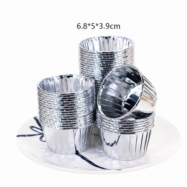 Tazas desechables gruesas for pasteles, 50 moldes for muffins, moldes for hornear resistentes a altas temperaturas