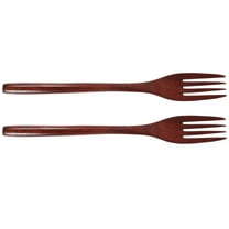 2 Pcs Wooden Fork Tableware Cooking Utensils Tasting Large Serving Black Silverware Kitchen Man