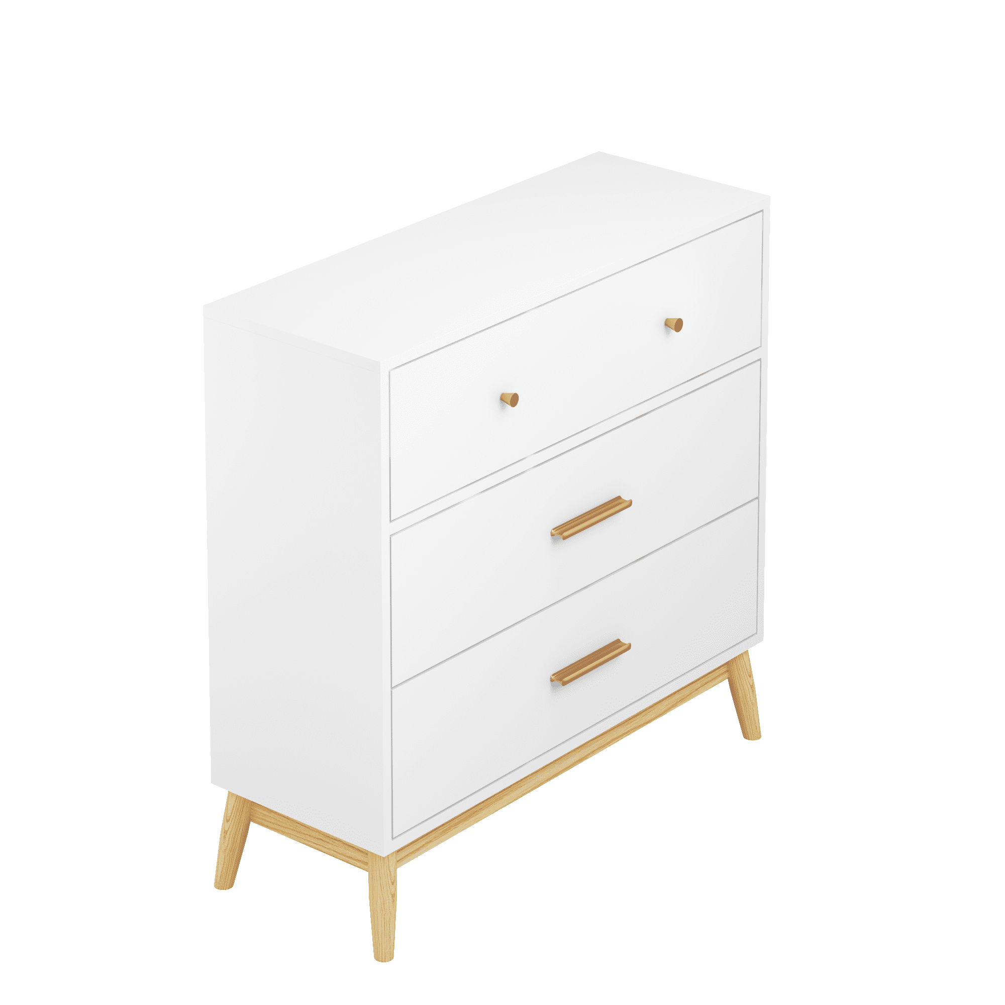 3 Drawer Dresser for Bedroom,Modern Chest of Drawers,Small Dresser Nightstand Organize with Rose Gold Handle for Small Space,Kids Room