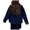 thumbnail image 3 of Vedolay Womens Coat Womens Fashion Solid Color Casual Long Button Down Pocket Denim Jacket,Blue L, 3 of 5