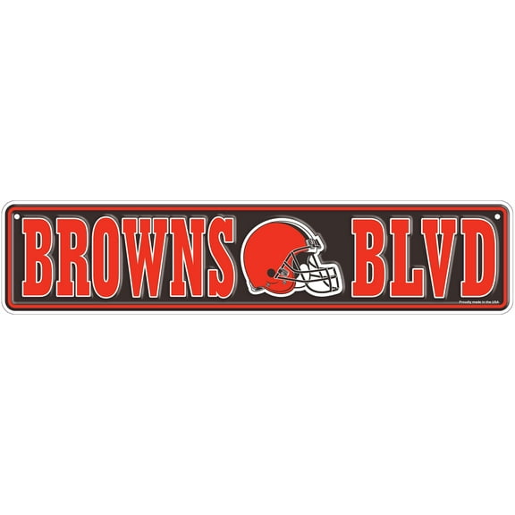 Cleveland Browns 4" x 18" Team Boulevard Metal Sign