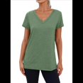 thumbnail image 1 of Camiseta Informal de Mujer con Cuello en V, Verde , Talla XXL, 1 of 9