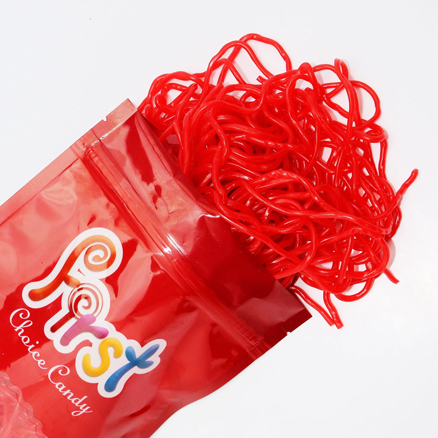 Firstchoicecandy Strawberry Licorice Laces 1 Pound 16 oz In a Resealable Gift Bag by