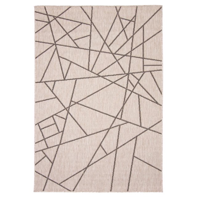 Sisal Abstract Silver-Black Polypropylene Rug 5'3" x 7'7"