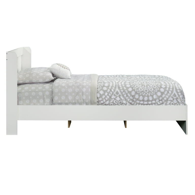 Sauder Parklane Platform Twin Bed with Headboard, Soft White Finish  (Mattresses Not Included)