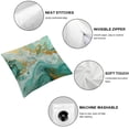 thumbnail image 4 of Acheng Teal Marble Pillow Covers Set of 2 Turquose Green Marble Decor Golden Lines Throw Pillows Leaves Outdoor Farmhouse Decorative Cushion for Couch Bed Sofa White, 4 of 6