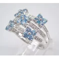 thumbnail image 5 of 2Ct Round Cut Simulated Blue Topaz Multirow Women's Band Wedding Ring 14K White Gold Plated 925 Silver For Her, 5 of 5