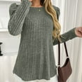 thumbnail image 7 of YueHuiYing Women's Knit Blouse Soft Long Sleeve Shirt Tops Lightweight Round Neck Pullover Sweater, 7 of 7