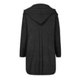 thumbnail image 5 of Kogui Women 2025 Fall Outfits Open Front Long Sleeve Hooded Knit Cardigan Sweaters Solid Color Outwear Coats (Black,S), 5 of 5
