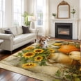 thumbnail image 5 of Thanksgiving Area Rug 5x7 Washable Rug Non Slip Farmhouse Pumpkin Sunflowers Maple Bird Large Area Rug Soft Stainresistant Indoor Floor Carpet for Living Room Bedroom Home Office Dining Room Nursery, 5 of 9