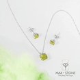 thumbnail image 2 of 925 Sterling Silver Cushion Cut Peridot Jewelry Set for Women August Birthstone Stud Earrings and Pendant Necklace on 18 Inch Chain 6mm & 8mm by MAX + STONE, 2 of 5
