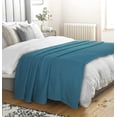 thumbnail image 4 of BELIZZI HOME 100% Cotton Bed Blanket, Breathable Bed Blanket Twin Size, Cotton Thermal Blankets Twin, Perfect for Layering Any Bed for All Season, Teal Green, 4 of 7