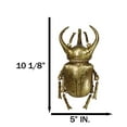 thumbnail image 2 of Medium Gold Resin 3 Horned Rhinoceros Beetle Wall Decor Or Tabletop Figurine, 2 of 10