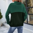 thumbnail image 5 of Jjayotai Women's Oversized Batwing Sweaters, 2024 Fall Outfits Crewneck Colorblock Ribbed Knit Trendy Pullover Tops Green M, 5 of 7