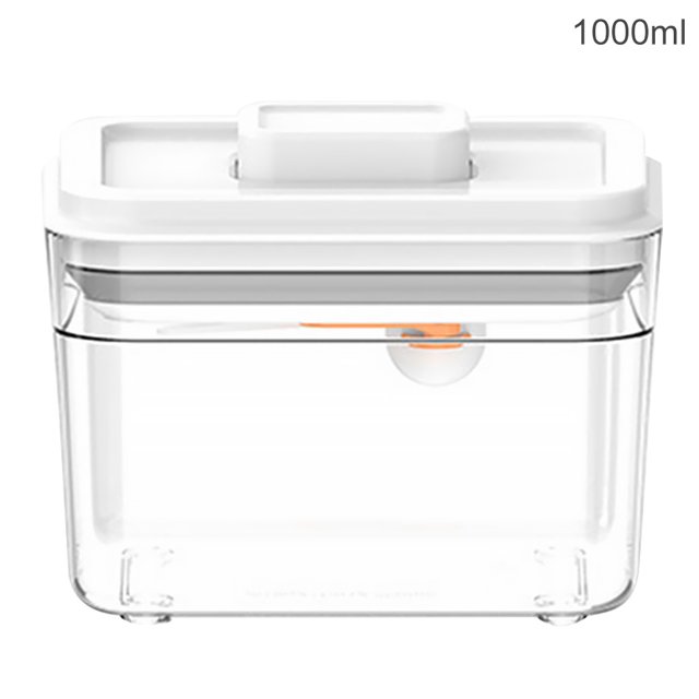 Food Sealed Storage Box Plastic Grain Jar with Lid Container Nut Snacks Snacks Milk Powder Airtight Container, 1000ml, Clear