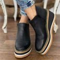 thumbnail image 3 of Samickarr Wedge Sneakers For Women'S Hidden Heel Platform Wedge Booties Hidden Wedgie SneakersLarge Side Zipper Casual Leather Plastic Thick Sole Slope Heels Women's Shoes, 3 of 5