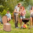 thumbnail image 6 of Zimtown Camping Toilet with Detachable Inner Bucket Toilet Paper Holder Brown, 6 of 7