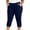 Style2-Navy capri pants for women, variant on ersvoioy Plus Size Capris for Women Solid Color Elastic Waistband Straight Leg Trousers with Pockets for Summer Beige XXL