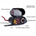 thumbnail image 4 of Encendedor de motocicleta de 12 V/24 V CC con dos puertos de carga USB, voltímetro, reloj, pantalla de tiempo, cargador de teléfono para motor, toma para encendedor., 4 of 9