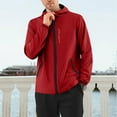 thumbnail image 4 of Zimjoy Men's Bomber Jacket Lightweight Waterproof Jackets Casual Big and Tall Hooded Rain Jacket with Zipper Pocket Golf Running Clothing, Red 5XL, 4 of 4
