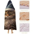 thumbnail image 4 of Hooded Blanket Soft Fleece Wearable Blanket Christmas Cat Wearable Blanket Wrap with Hood Comfy Blanket for Adult, 4 of 6