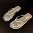 thumbnail image 7 of PiGOGI Women's Round Toe Flip Flops Cushioned Footbed Non-Slip Comfortable Beach Sandals Summer Silver 5.5, 7 of 7