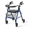 MDS Online Deluxe Rollator Lightweight with Curved Backrest in 4 Great Colors!
