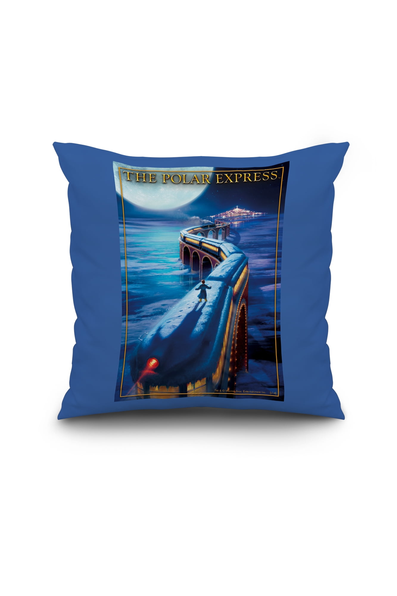 The Polar Express - Bridge to the North Pole (18x18 Spun Polyester Pillow, Custom Border ...
