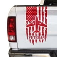 thumbnail image 1 of U.S. Air Force USAF Veteran Retired Distressed American USA US Flag Truck Tailgate Vinyl Decal Compatible with most Pickup Trucks Military Sticker US Army (11" x 20", Red), 1 of 8