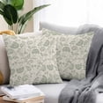 thumbnail image 2 of Farmhouse Sage Green Floral Outdoor Pillow Covers Pack of 2 Linen Boho Paisley Flower Rustic Waterproof Throw Pillow Covers Decorative Cushion Cases for Patio Garden Tent Balcony Couch 26x26 inch, 2 of 8