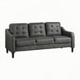thumbnail image 2 of Gray Polished Microfiber 1pc Sofa with Button Tufting and Solid Wood Frame for Living Room, 2 of 8