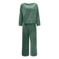 thumbnail image 2 of JHLZHS Robe de Tennis Femme en Coton et Lin Costume Mode Confortable Manches Courtes et Pantalon Long Couleur Unie Robes de Bal Robe Fleurie, 2 of 5