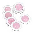 thumbnail image 1 of Posavasos de vidrio espejado de 4 pulgadas Posavasos de diamante triturado redondo con purpurina para Rosa, 1 of 9