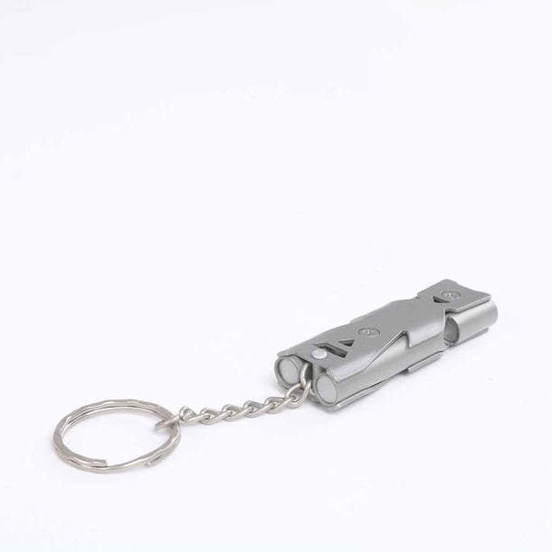 Toystoory Silbato de tubo doble de acero inoxidable, silbato de emergencia para exteriores de alto decibelio, dispositivo portátil de Escalada PC 1 Toystoory HW1107-00
