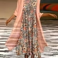 thumbnail image 1 of Plus Size Outfits Set, Women's Plus Floral Print Round Neck Tank Dress & Long Sleeve Coat Outfits Two Piece Set, 1 of 5