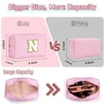 thumbnail image 3 of YOOLIFE Initial Makeup Bag, Birthday Gifts for 4 5 6 7 8 9 10 11 12 Year Old Teen Girls, Personalized Preppy Cosmetic Bags Toiletry Bag (Pink A), 3 of 7