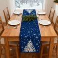 thumbnail image 6 of chaungfeng Christmas Tree Snowflakes Table Runner 12"x71", Holiday Decoration Seasonals Winter Blue Kitchen Table Decoration for Restaurant Party Decoration(D), 6 of 6