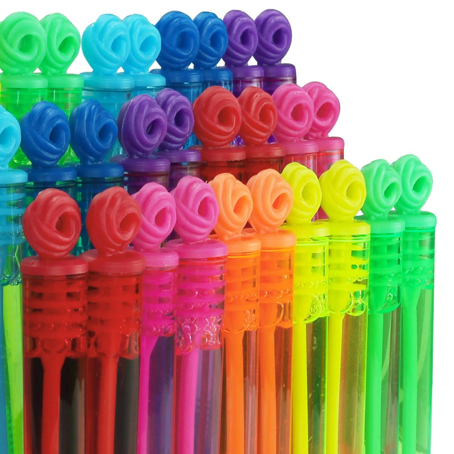 Details about   64 pcs Mini Bubble Wand Set 8 Colors Party Toy for Kids Birthday Party Gift 