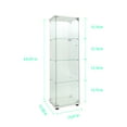 thumbnail image 4 of MAYEERTY Glass Display Cabinet, 4 Tiers Wine Cabinet, Collection Storage Showcase with Door, White, 4 of 8